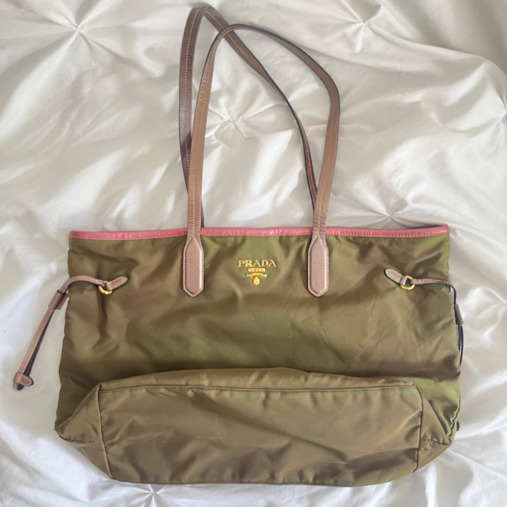 Prada Olive Green Tote Bag 🍂🫒